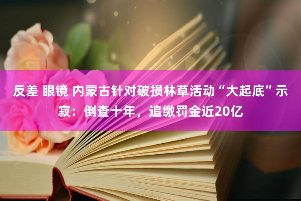 反差 眼镜 内蒙古针对破损林草活动“大起底”示寂：倒查十年，追缴罚金近20亿