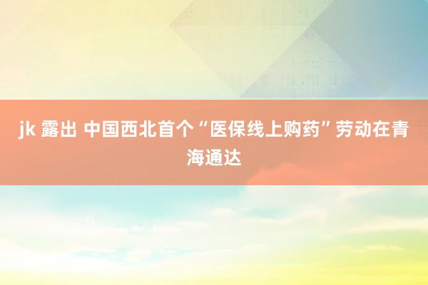 jk 露出 中国西北首个“医保线上购药”劳动在青海通达