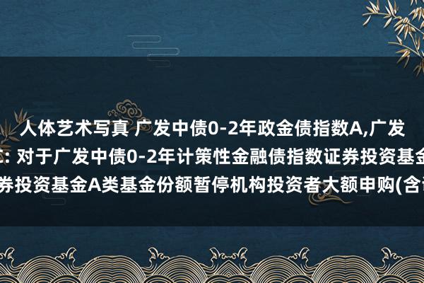 人体艺术写真 广发中债0-2年政金债指数A,广发中债0-2年政金债指数C: 对于广发中债0-2年计策性金融债指数证券投资基金A类基金份额暂停机构投资者大额申购(含调治转入)业务的公告
