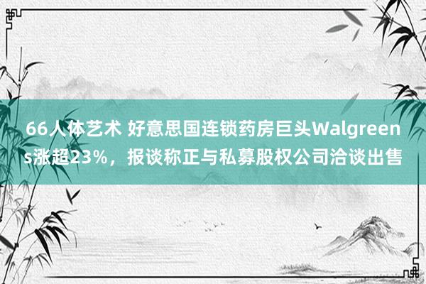 66人体艺术 好意思国连锁药房巨头Walgreens涨超23%，报谈称正与私募股权公司洽谈出售