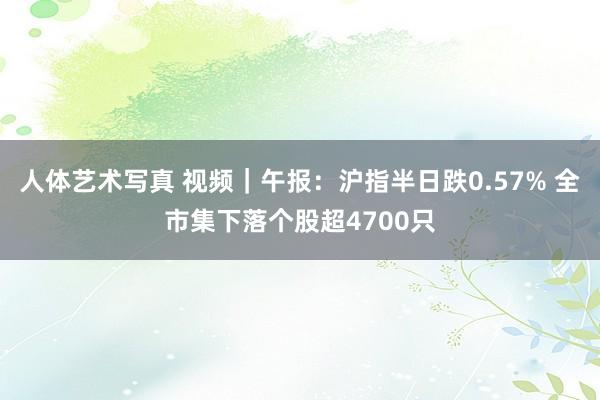 人体艺术写真 视频｜午报：沪指半日跌0.57% 全市集下落个股超4700只