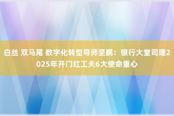 白丝 双马尾 数字化转型导师坚鹏：银行大堂司理2025年开门红工夫6大使命重心