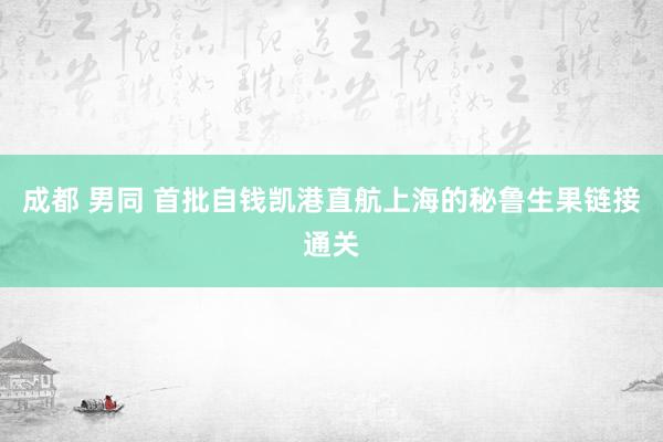 成都 男同 首批自钱凯港直航上海的秘鲁生果链接通关