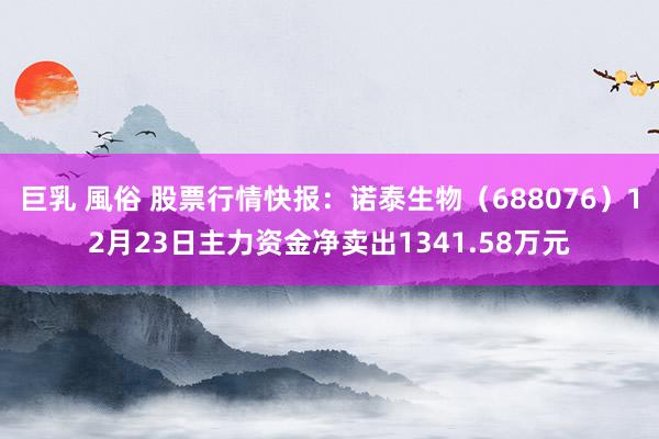 巨乳 風俗 股票行情快报：诺泰生物（688076）12月23日主力资金净卖出1341.58万元