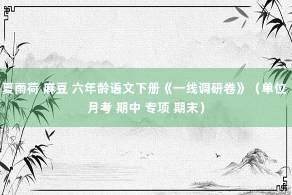 夏雨荷 麻豆 六年龄语文下册《一线调研卷》（单位 月考 期中 专项 期末）