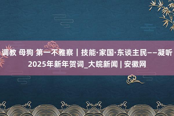 调教 母狗 第一不雅察｜技能·家国·东谈主民——凝听2025年新年贺词_大皖新闻 | 安徽网