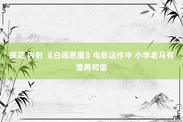 探花 内射 《白城恶魔》电影运作中 小李老马有望再和谐