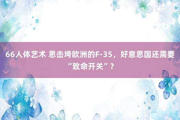 66人体艺术 思击垮欧洲的F-35，好意思国还需要“致命开关”？