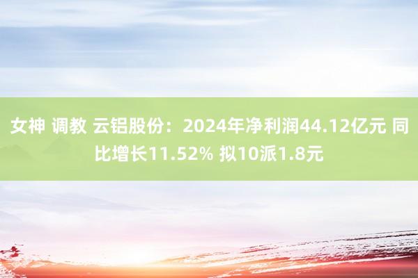 女神 调教 云铝股份：2024年净利润44.12亿元 同比增长11.52% 拟10派1.8元
