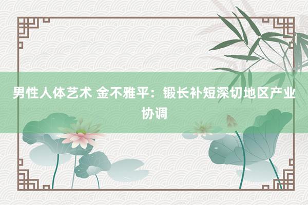 男性人体艺术 金不雅平：锻长补短深切地区产业协调