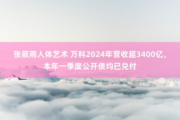 张筱雨人体艺术 万科2024年营收超3400亿，本年一季度公开债均已兑付