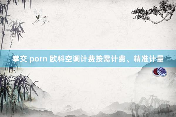 拳交 porn 欧科空调计费按需计费、精准计量