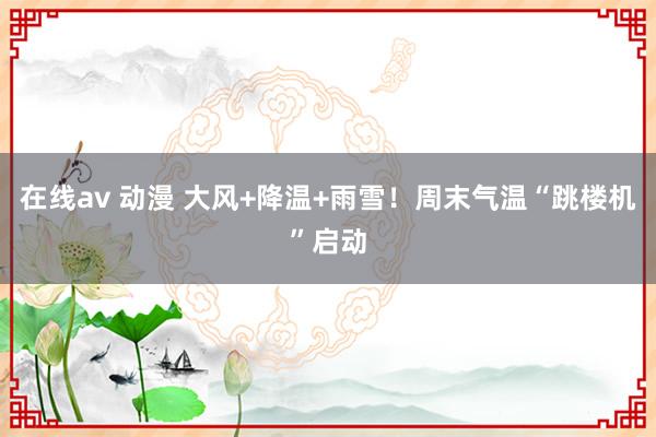 在线av 动漫 大风+降温+雨雪！周末气温“跳楼机”启动