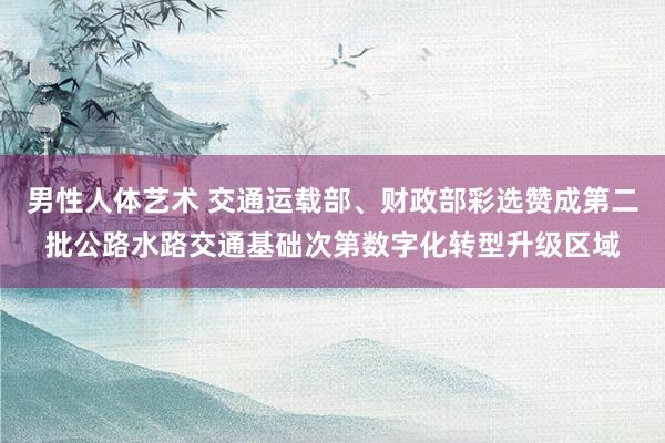 男性人体艺术 交通运载部、财政部彩选赞成第二批公路水路交通基础次第数字化转型升级区域