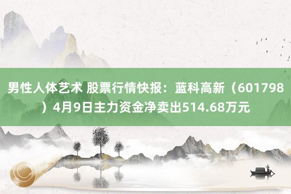 男性人体艺术 股票行情快报：蓝科高新（601798）4月9日主力资金净卖出514.68万元