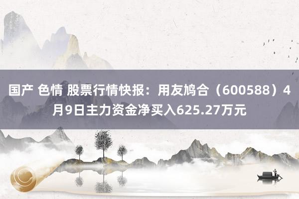 国产 色情 股票行情快报：用友鸠合（600588）4月9日主力资金净买入625.27万元