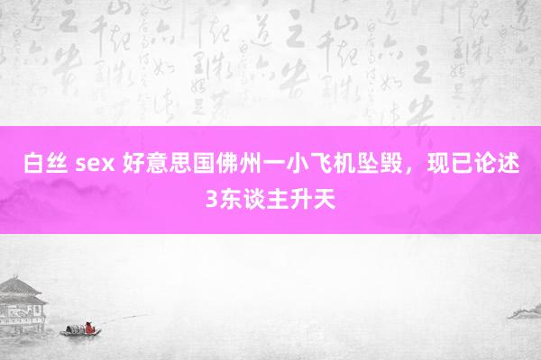白丝 sex 好意思国佛州一小飞机坠毁，现已论述3东谈主升天