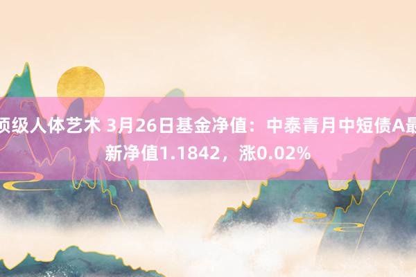 顶级人体艺术 3月26日基金净值：中泰青月中短债A最新净值1.1842，涨0.02%