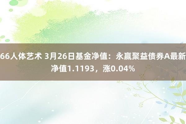 66人体艺术 3月26日基金净值：永赢聚益债券A最新净值1.1193，涨0.04%