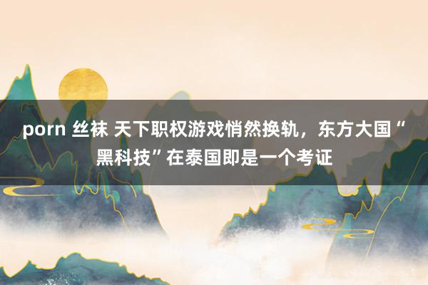 porn 丝袜 天下职权游戏悄然换轨，东方大国“黑科技”在泰国即是一个考证