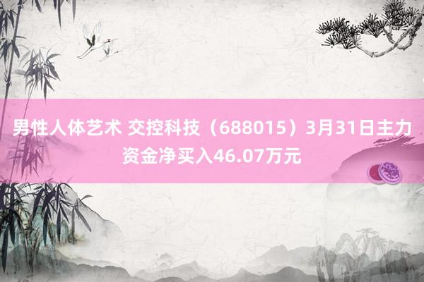 男性人体艺术 交控科技（688015）3月31日主力资金净买入46.07万元