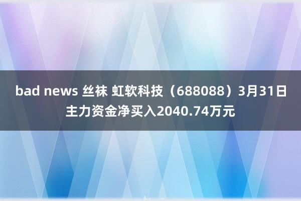 bad news 丝袜 虹软科技（688088）3月31日主力资金净买入2040.74万元