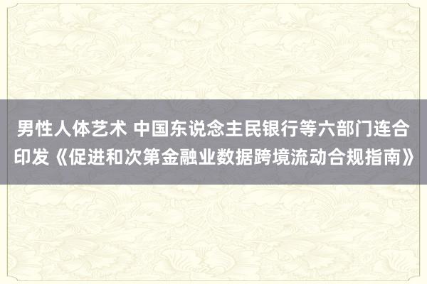 男性人体艺术 中国东说念主民银行等六部门连合印发《促进和次第金融业数据跨境流动合规指南》
