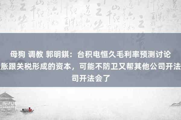 母狗 调教 郭明錤：台积电恒久毛利率预测讨论了通胀跟关税形成的资本，可能不防卫又帮其他公司开法会了