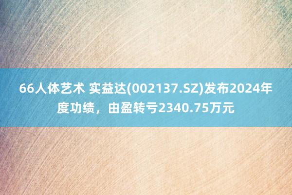 66人体艺术 实益达(002137.SZ)发布2024年度功绩，由盈转亏2340.75万元