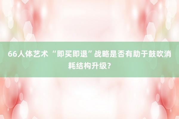 66人体艺术 “即买即退”战略是否有助于鼓吹消耗结构升级?