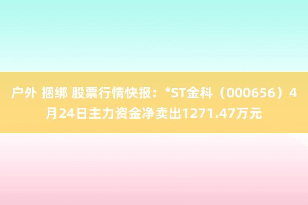 户外 捆绑 股票行情快报：*ST金科（000656）4月24日主力资金净卖出1271.47万元